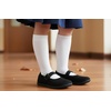 image:imageWHITIN Girls Barefoot Mary Jane Flats  Wide Toe Box Dress School Shoes for LittleBig Kids  Zero Drop Adjustable StrapsW9k01  Black
