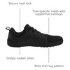 image:imageWHITIN Mens Barefoot TrailRunning Shoes  Wide ToeBox  ZeroDrop Sole  Optimal TractionW51 All Black