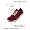 image:imageWHITIN Mens Canvas Barefoot Shoes  Wide ToeBox  ZeroDrop SoleW81 V2  Wine Red Canvas