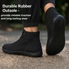 image:imageWHITIN Mens High Top Minimalist Barefoot Shoes  Wide Toe Box  Zero Drop SoleAll Black