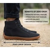 image:imageWHITIN Mens High Top Minimalist Barefoot Shoes  Wide Toe Box  Zero Drop SoleBlack Gum