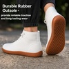 image:imageWHITIN Mens High Top Minimalist Barefoot Shoes  Wide Toe Box  Zero Drop SoleWhite