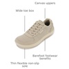 image:imageWHITIN Mens Wide Barefoot Shoes  Stylish Canvas Minimalist Sneakers  Zero Drop SoleBeige