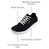 image:imageWHITIN Mens Wide Barefoot Shoes  Stylish Canvas Minimalist Sneakers  Zero Drop SoleBlack White