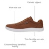 image:imageWHITIN Mens Wide Barefoot Shoes  Stylish Canvas Minimalist Sneakers  Zero Drop SoleBrown White