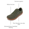 image:imageWHITIN Mens Wide Barefoot Shoes  Stylish Canvas Minimalist Sneakers  Zero Drop SoleGreen Gum