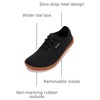 image:imageWHITIN Mens Wide Canvas Barefoot Sneakers  Zero Drop Sole  Minimalist FootwearW87  Black Gum