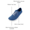 image:imageWHITIN Mens Wide Canvas Barefoot Sneakers  Zero Drop Sole  Minimalist FootwearW87  Blue