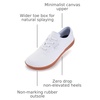image:imageWHITIN Mens Wide Canvas Barefoot Sneakers  Zero Drop Sole  Minimalist FootwearW87  White Gum