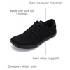 image:imageWHITIN Mens Wide Canvas Barefoot amp Minimalist Shoes  Zero Drop SoleW892  All Black