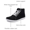 image:imageWHITIN Mens Wide Hitop Minimalist Barefoot Sneakers  Zero Drop Sole  Cushioned Ankle SupportBlack White