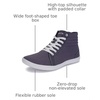 image:imageWHITIN Mens Wide Hitop Minimalist Barefoot Sneakers  Zero Drop Sole  Cushioned Ankle SupportGrey White