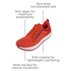 image:imageWHITIN Mens Wide Toe Box  Zero Drop Sole Road Running Shoes  Rubber OutsoleOrange