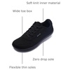 image:imageWHITIN Mens Wide Toe Box Barefoot Sneakers  Breathable Knit Walking ShoesBlack