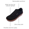 image:imageWHITIN Mens Wide Toe Box Barefoot Sneakers  Breathable Knit Walking ShoesBlack Gum