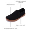 image:imageWHITIN Mens Wide Toe Box Slip on Barefoot Shoes  Minimalist Sneakers  Zero Drop SoleW863  Black Gum