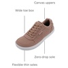 image:imageWHITIN Wide Toe Box Barefoot Sneakers for Women  Lightweight Canvas Minimalist ShoesBlush
