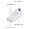 image:imageWHITIN Wide Toe Box Barefoot Sneakers for Women  Lightweight Canvas Minimalist ShoesWhite