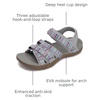 image:imageWHITIN Womens Hiking Sandals with Arch Support  Adjustable Hook and Loop Straps  Durable Sport Sandals for Outdoor AdventureC51  Greymulti