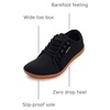 image:imageWHITIN Womens Minimalist Barefoot Shoes  Zero Drop Sole  Wide Width Fashion SneakerW81  Black Gum