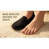 image:imageWHITIN Womens Slip On Penny Loafers Wide Width  Comfortable Knit Flat ShoesBlack