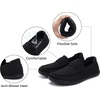 image:imageWHITIN Womens Slip On Penny Loafers Wide Width  Comfortable Knit Flat ShoesBlack