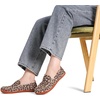 image:imageWHITIN Womens Slip On Penny Loafers Wide Width  Comfortable Knit Flat ShoesLeopard