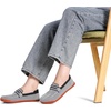 image:imageWHITIN Womens Slip On Penny Loafers Wide Width  Comfortable Knit Flat ShoesZebra