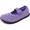 image:imageWHITIN Girls Barefoot Mary Jane Flats  Wide Toe Box Dress School Shoes for LittleBig Kids  Zero Drop Adjustable StrapsW9k01  Purple