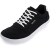 image:imageWHITIN Mens Wide Barefoot Shoes  Stylish Canvas Minimalist Sneakers  Zero Drop SoleBlack White
