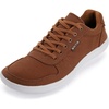 image:imageWHITIN Mens Wide Barefoot Shoes  Stylish Canvas Minimalist Sneakers  Zero Drop SoleBrown White