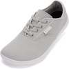 image:imageWHITIN Mens Wide Canvas Barefoot Sneakers  Zero Drop Sole  Minimalist FootwearW87  Light Grey