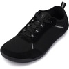 image:imageWHITIN Mens Wide Toe Box Barefoot CrossTraining Shoes  Zero Drop Sole  Suede Patchwork DesignBlack