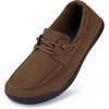 image:imageWHITIN Womens Slip On Barefoot Wide Loafers  LaceUp amp MocToe Casual Boat ShoesBrown