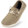 image:imageWHITIN Womens Slip On Barefoot Wide Loafers  LaceUp amp MocToe Casual Boat ShoesKhaki