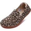 image:imageWHITIN Womens Slip On Penny Loafers Wide Width  Comfortable Knit Flat ShoesLeopard