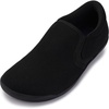 image:imageWHITIN Womens Wide Barefoot Shoes  Elastic VDetail Classic SlipOn  Minimalist Walking SneakersBlack
