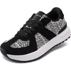 image:imageWHITIN Womens Wide Toe Box Retro Patchwork Sneaker  Cushion Support  Width Walking ShoesBlack