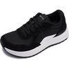 image:imageWHITIN Womens Wide Toe Box Walking Shoes Cushioned Retro Suede Trainers for Daily Wear amp Light ActivityBlack