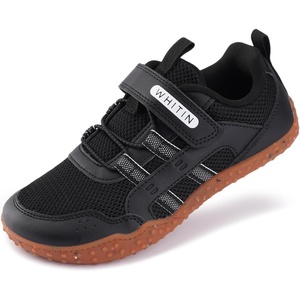 image:imageWHITIN Kids Barefoot Shoes  Wide Toe Box Outdoor Adventure Sneakers for Boys GirlsBlack