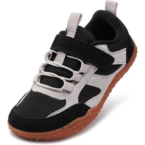 image:imageWHITIN LittleBig Kid Wide Barefoot Shoes  Retro Sneakers for BoysGirls  AdventureReadyWk102  Black Multi