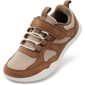 image:imageWHITIN LittleBig Kid Wide Barefoot Shoes  Retro Sneakers for BoysGirls  AdventureReadyWk102  Brown Beige