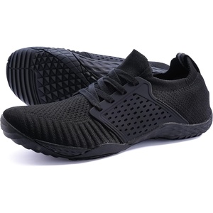 image:imageWHITIN Mens Barefoot Running Shoes  Minimalist CrossTrainer  Zero Drop SoleW63 All Black