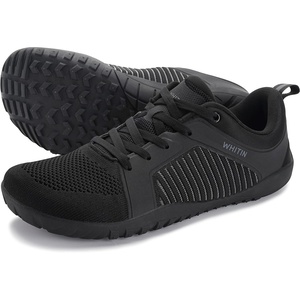 image:imageWHITIN Mens Barefoot TrailRunning Shoes  Wide ToeBox  ZeroDrop Sole  Optimal TractionW51 All Black