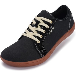 image:imageWHITIN Mens Canvas Barefoot Shoes  Wide ToeBox  ZeroDrop SoleW81 V2  Black Gum Canvas
