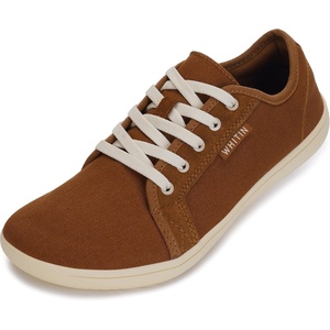 image:imageWHITIN Mens Canvas Barefoot Shoes  Wide ToeBox  ZeroDrop SoleW81 V2  Browm Beige