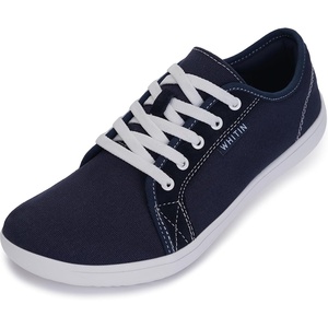 image:imageWHITIN Mens Canvas Barefoot Shoes  Wide ToeBox  ZeroDrop SoleW81 V2  Dark Blue