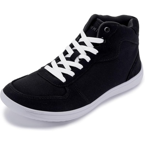 image:imageWHITIN Mens Canvas Minimalist Barefoot Shoes  Wide Toe Box  Zero DropBlack White
