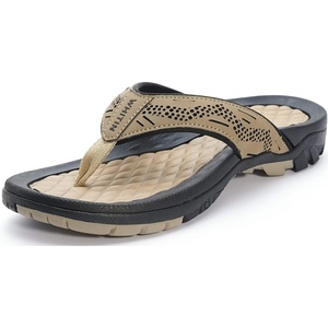 image:imageWHITIN Mens Flip Flops  Outdoor Thong Sandals  Arch Support  Slip ResistantKhaki