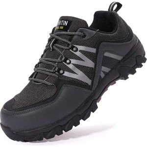 image:imageWHITIN Mens Steel Toe Slip Resistant Puncture Proof Construction Safety Work ShoesGrey